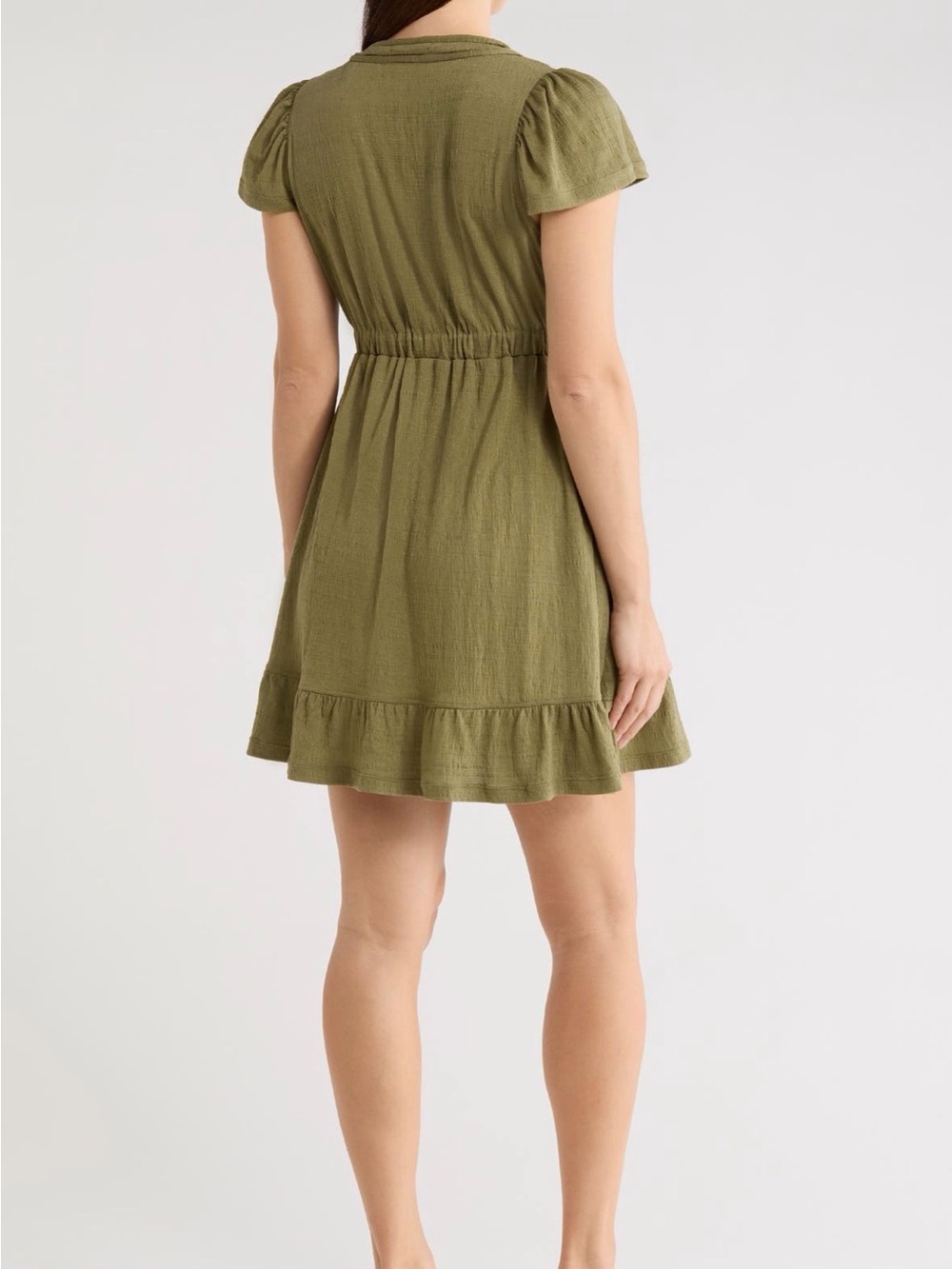 Max Studio V-Neck Ruffle Mini Dress - Picture 2 of 4